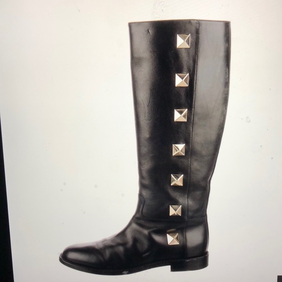 Valentino Rockstud accents leather riding boots - Picture 4 of 7